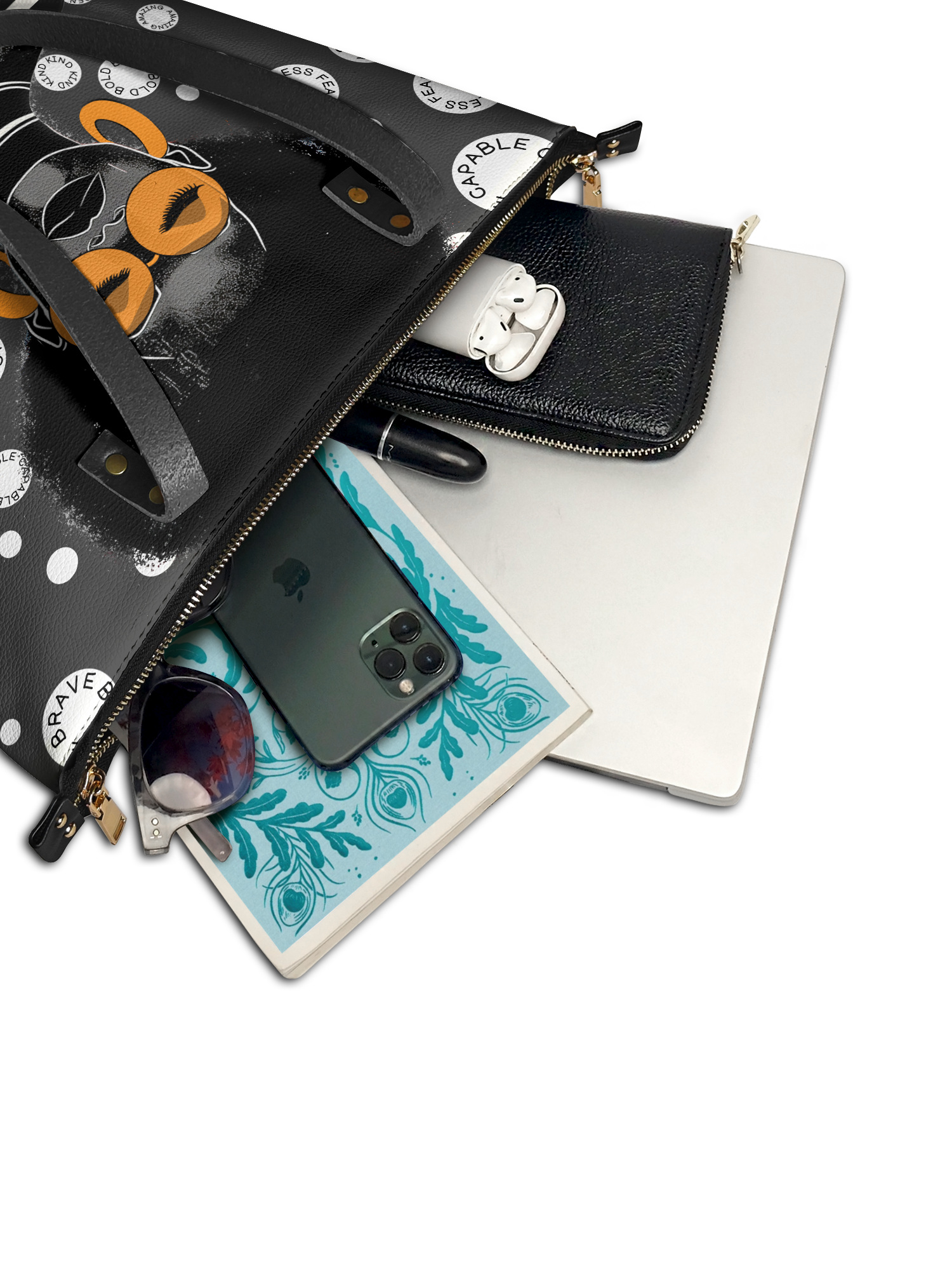 "Fahari" Monochrome Leather Tote Bag