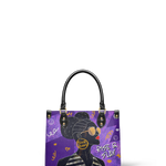 "Sanaa" Purple Crayon Small Leather Handbag