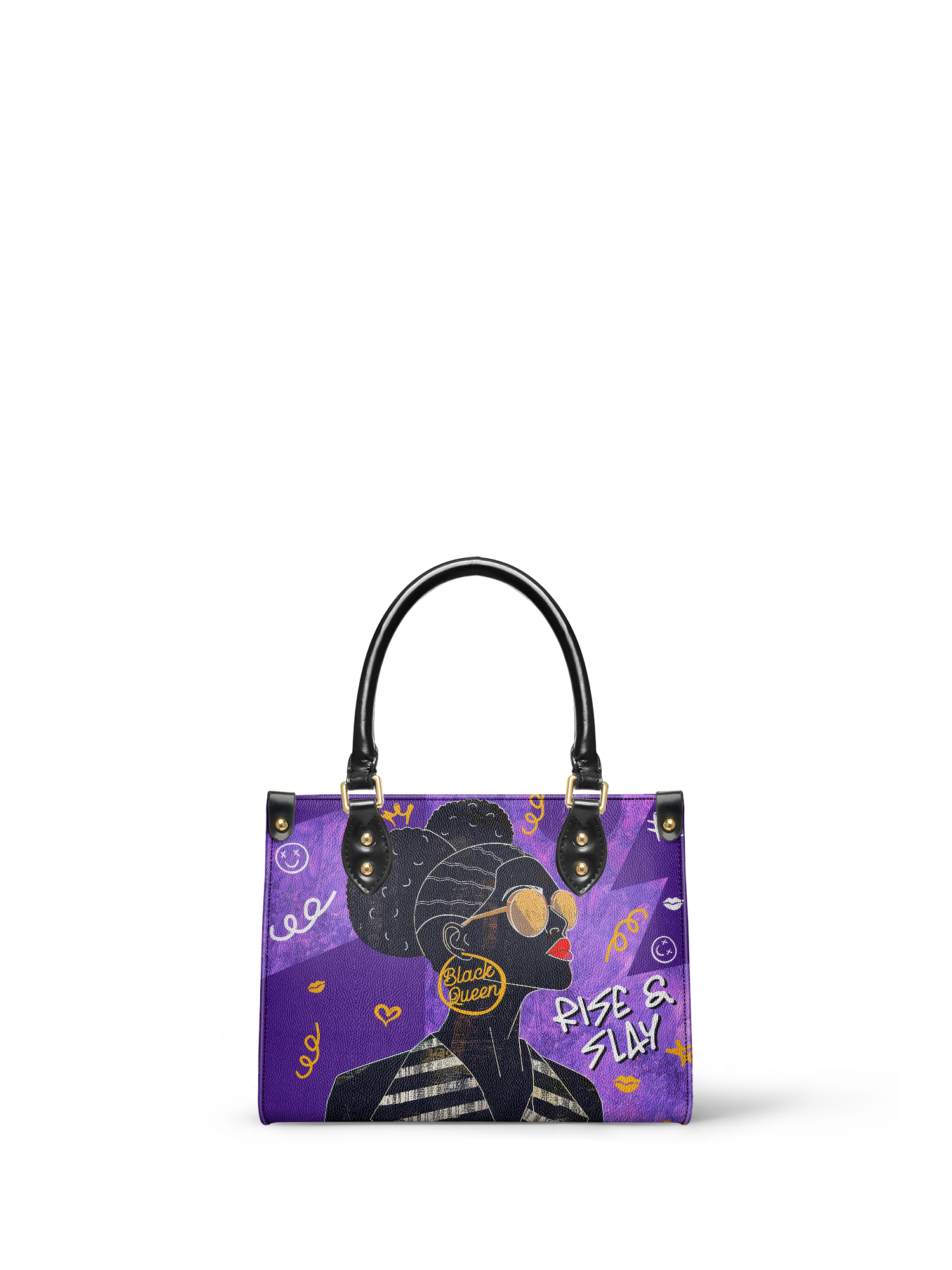 "Sanaa" Purple Crayon Small Leather Handbag