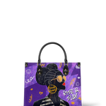 "Sanaa" Purple Crayon Leather Handbag