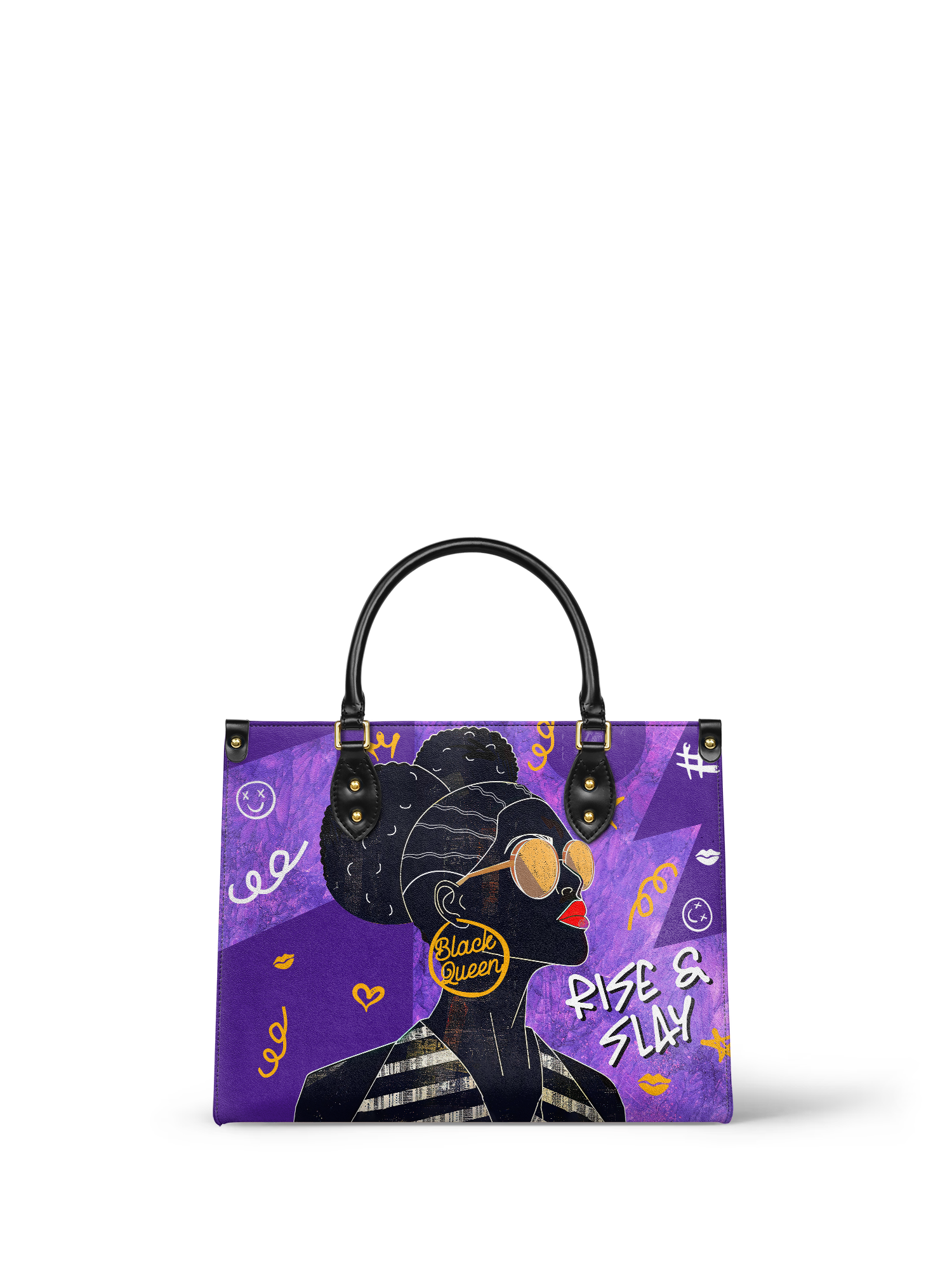 "Sanaa" Purple Crayon Leather Handbag