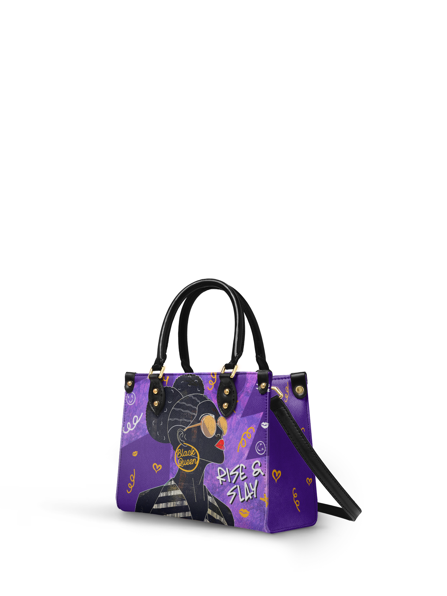 "Sanaa" Purple Crayon Small Leather Handbag