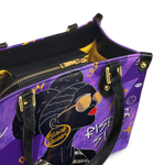 "Sanaa" Purple Crayon Small Leather Handbag