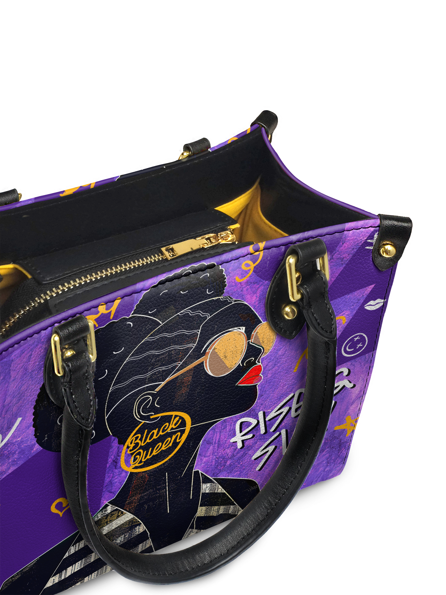 "Sanaa" Purple Crayon Small Leather Handbag