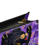 "Sanaa" Purple Crayon Leather Handbag