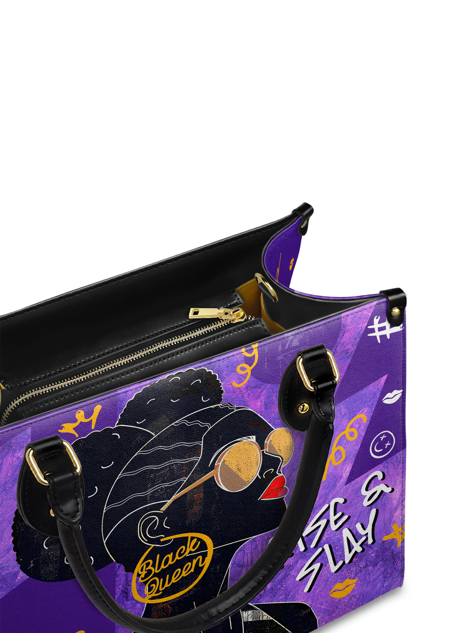 "Sanaa" Purple Crayon Leather Handbag