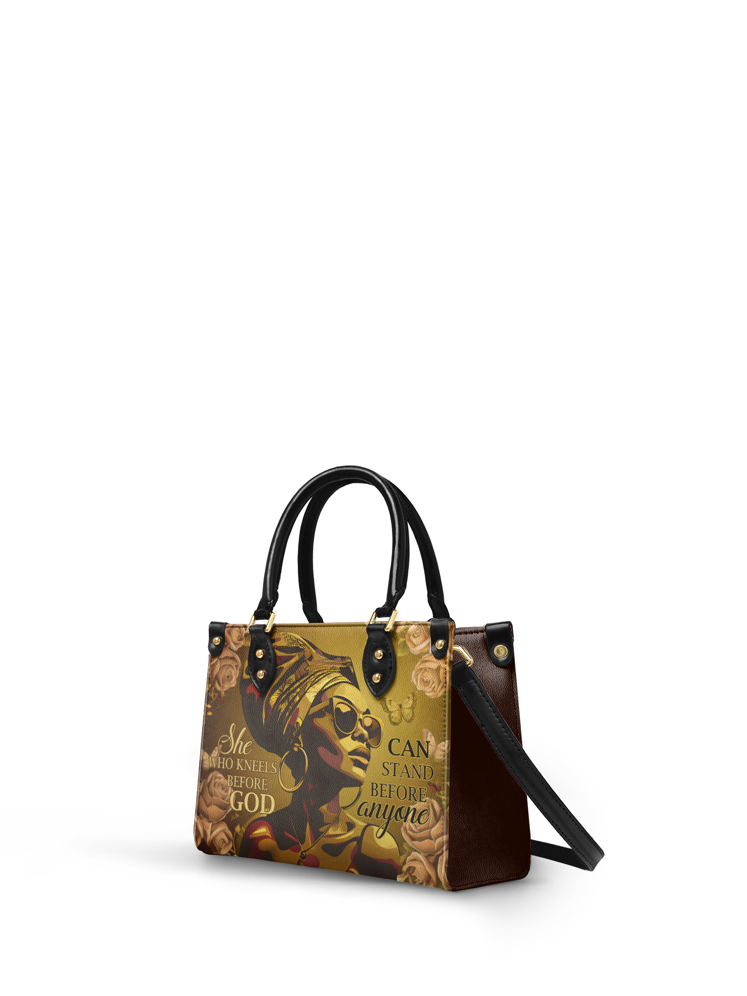 "Godfidence" Small Leather Handbag