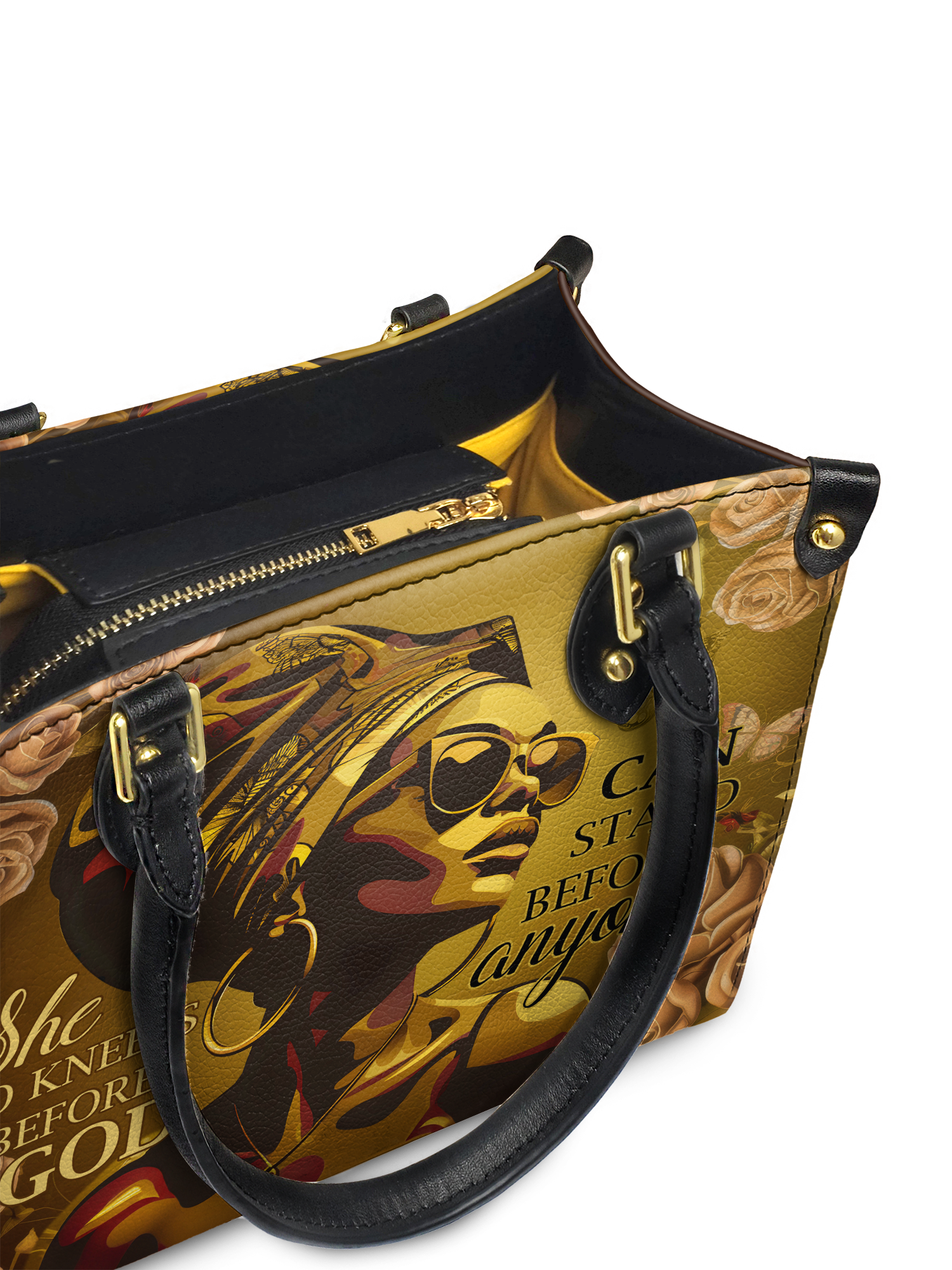 "Godfidence" Small Leather Handbag