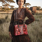 "Imani" Pomegranate Red Leather Handbag