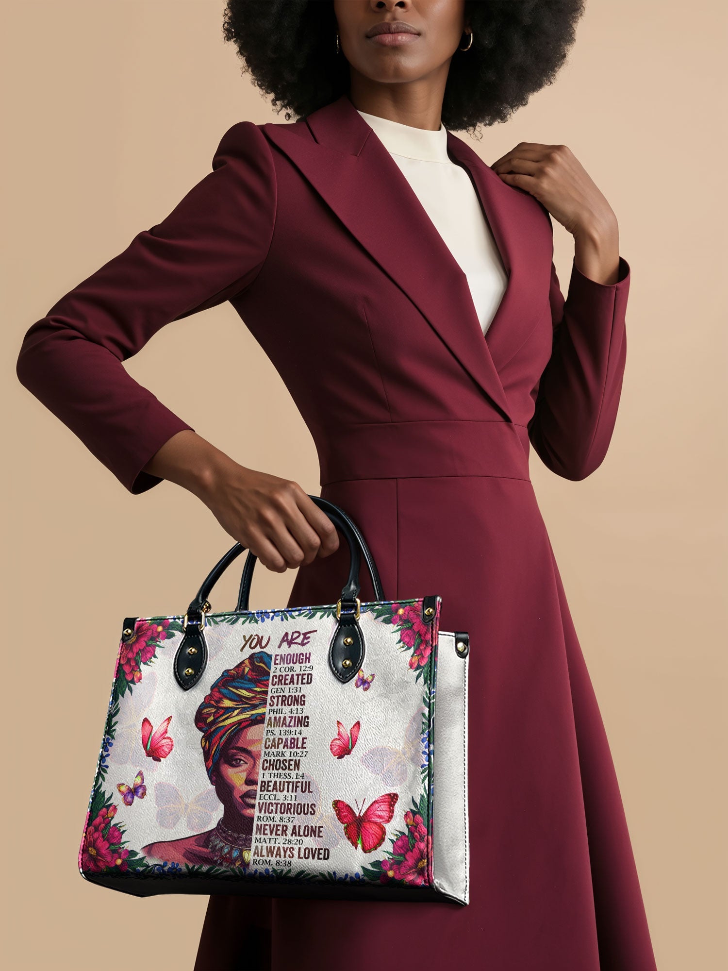 "Imani" Dove White Leather Handbag