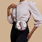 "Imani" Dove White Circle Crossbody Bag