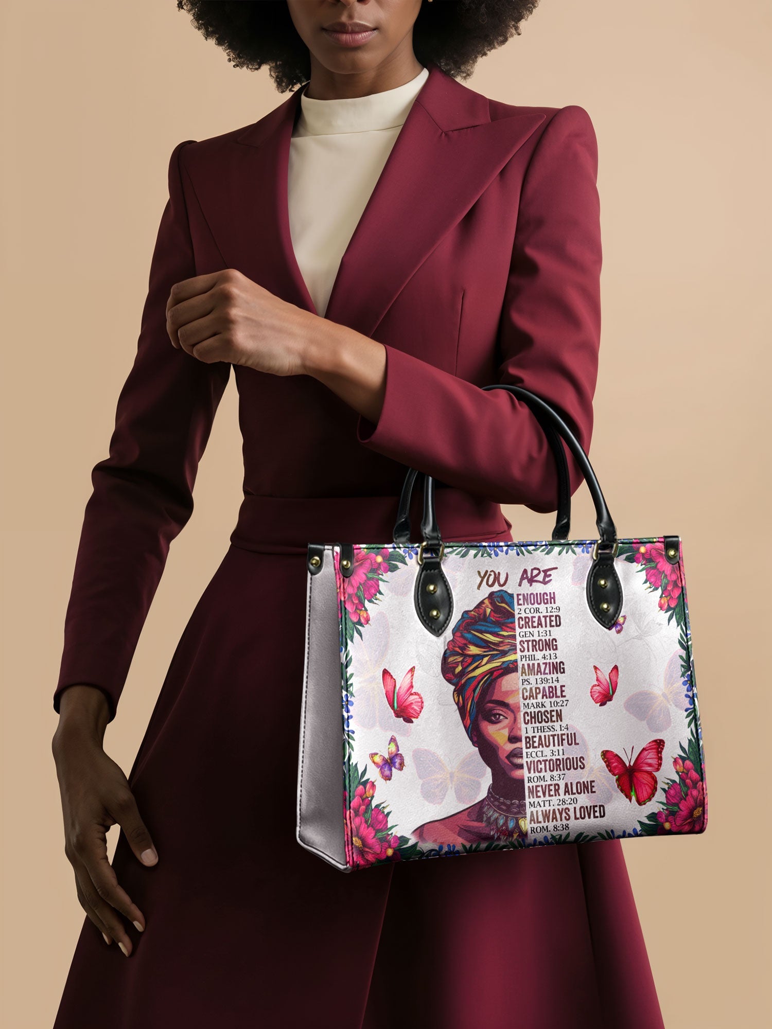 "Imani" Dove White Leather Handbag