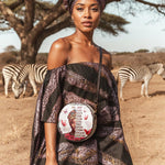 "Imani" Dove White Circle Crossbody Bag