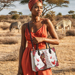 "Imani" Dove White Leather Handbag