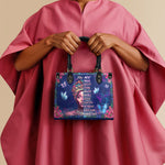 "Imani" Blue Orchid Small Leather Handbag