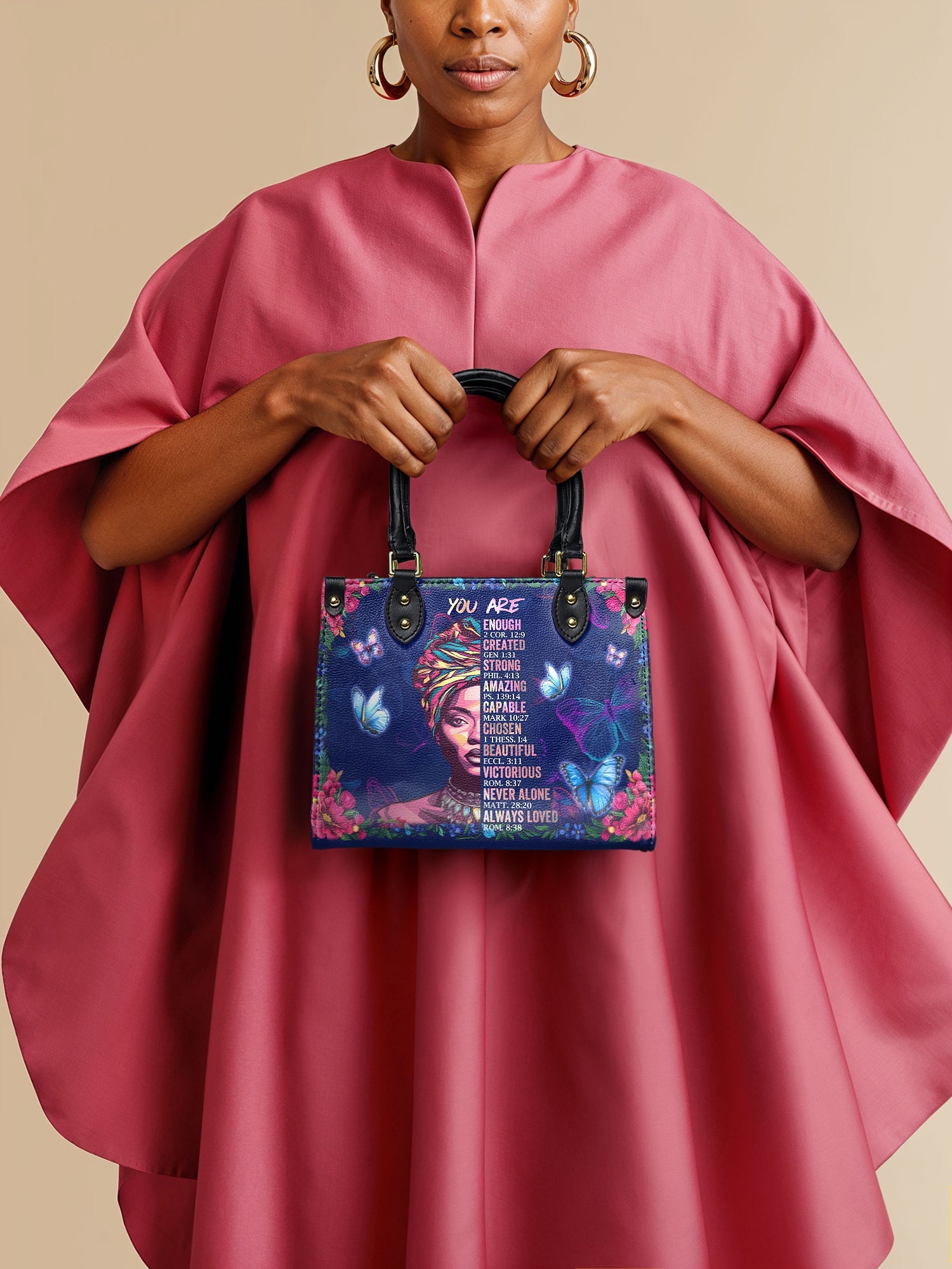 "Imani" Blue Orchid Small Leather Handbag