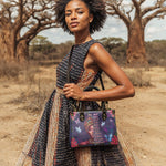 "Imani" Blue Orchid Small Leather Handbag