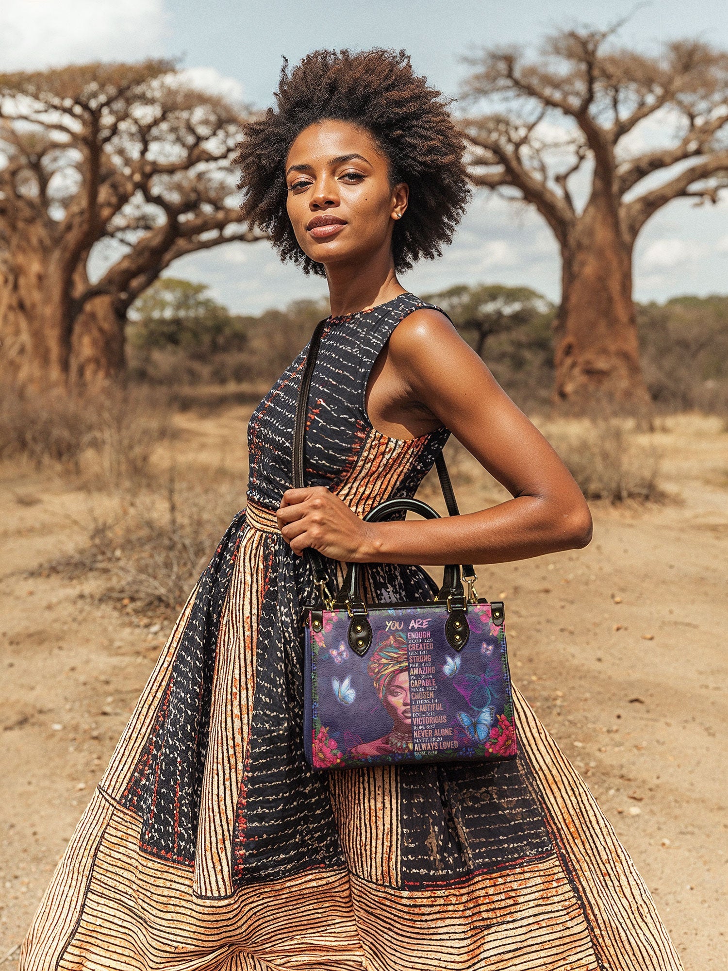 "Imani" Blue Orchid Small Leather Handbag