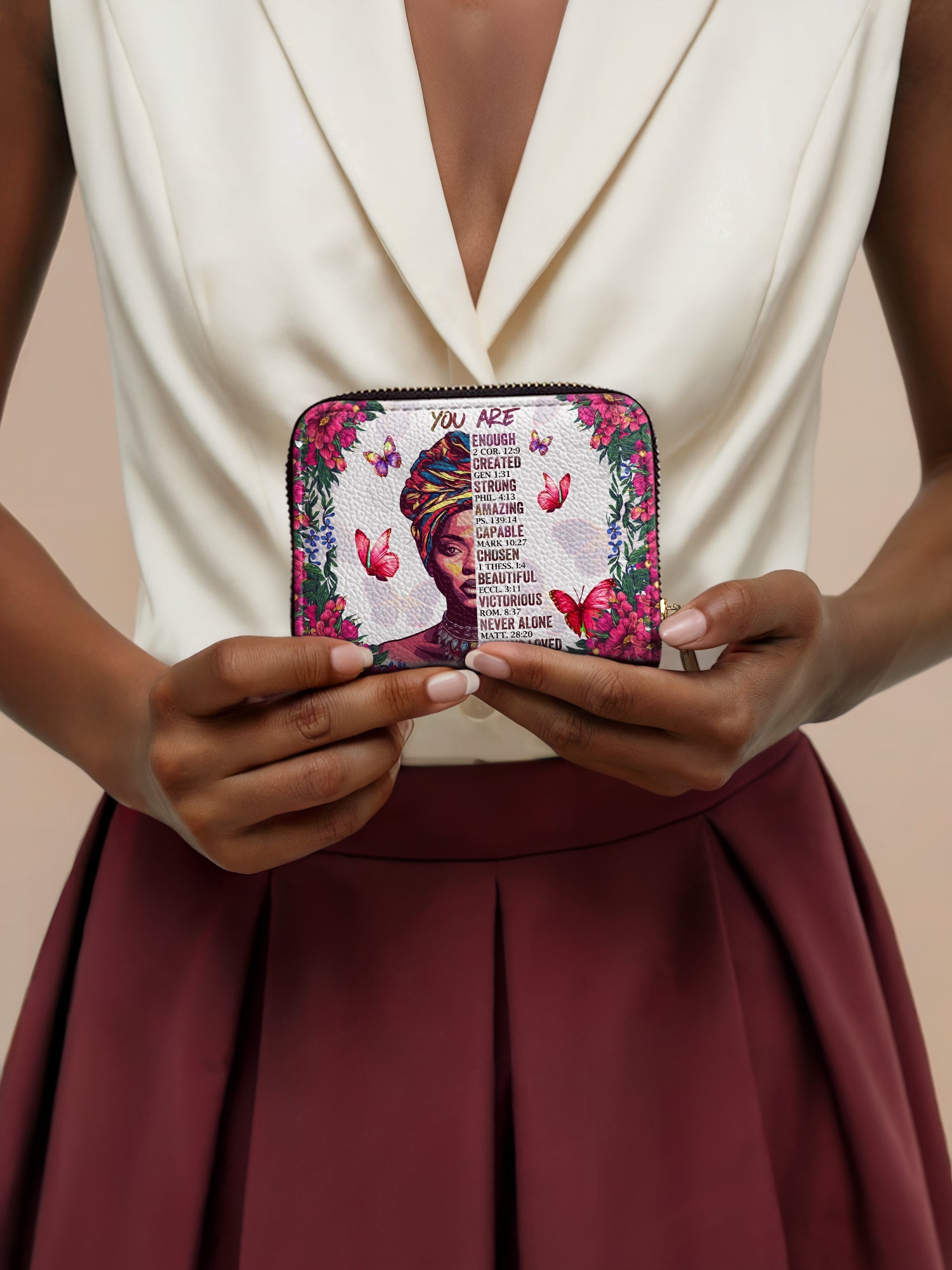 "Imani" Dove White Mini Wallet