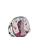 "Imani" Dove White Circle Crossbody Bag