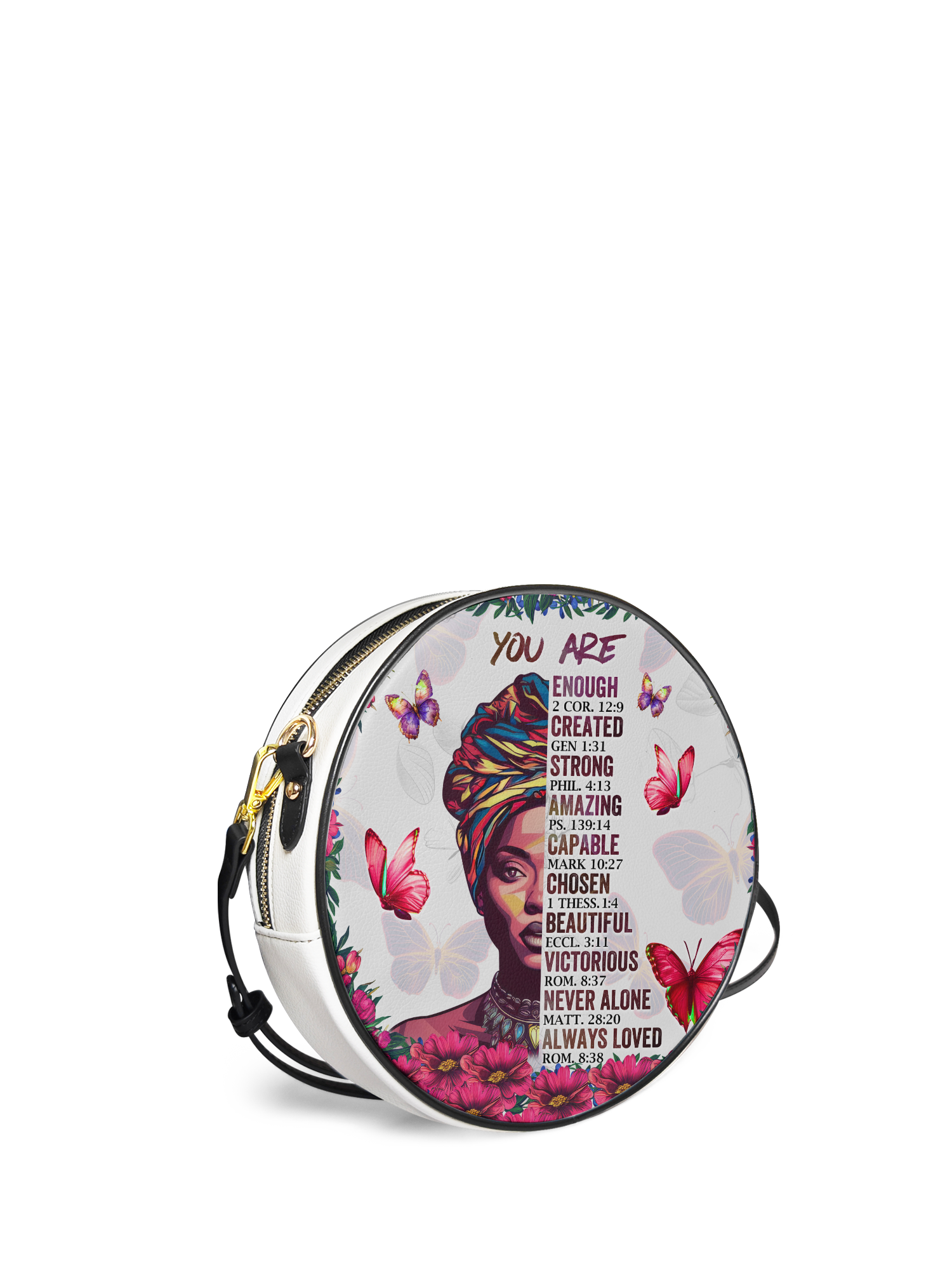 "Imani" Dove White Circle Crossbody Bag