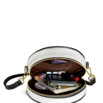 "Imani" Dove White Circle Crossbody Bag