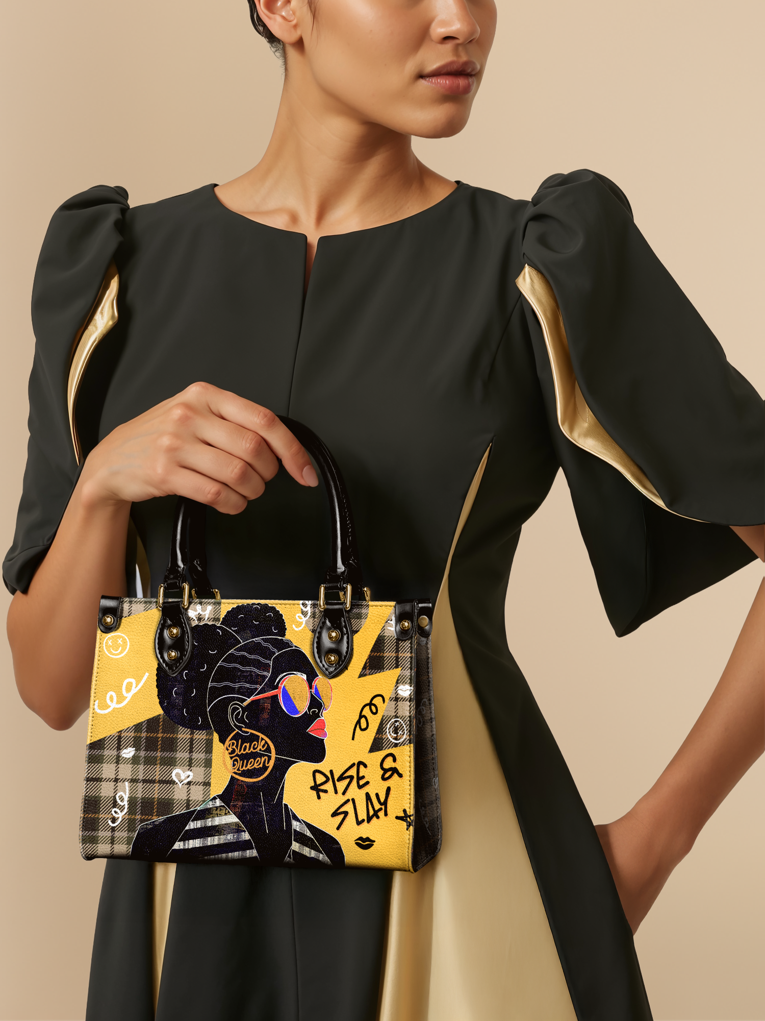 "Sanaa" Cornbread Small Leather Handbag