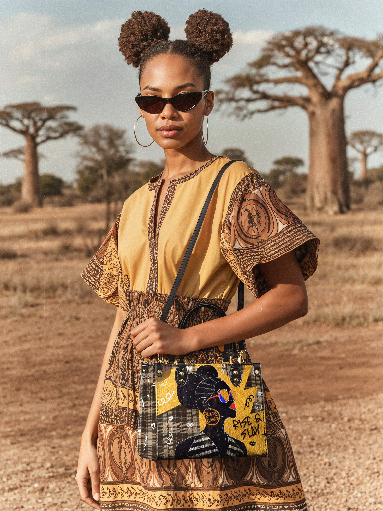 "Sanaa" Cornbread Small Leather Handbag