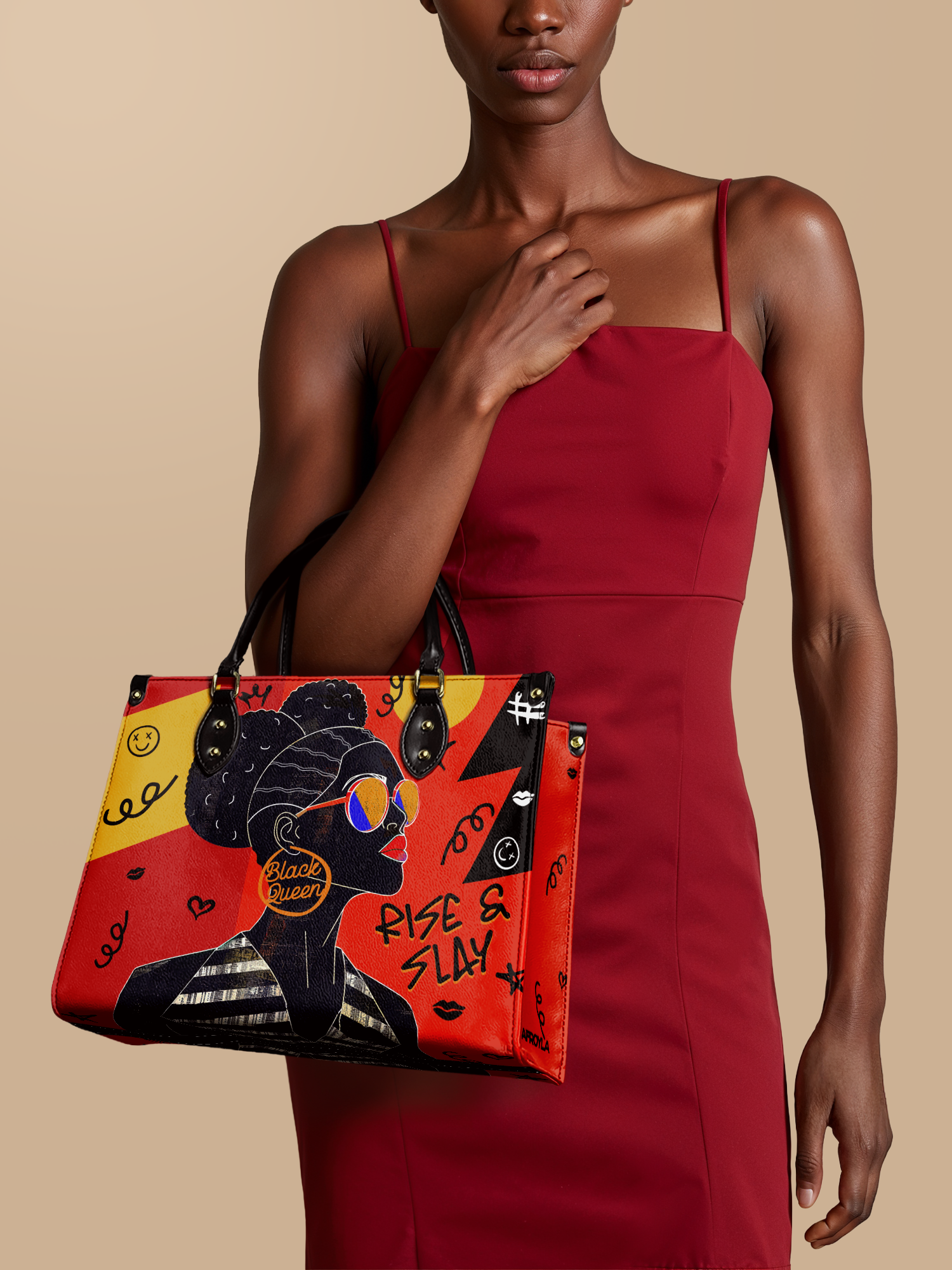 "Sanaa" Paprika Leather Handbag