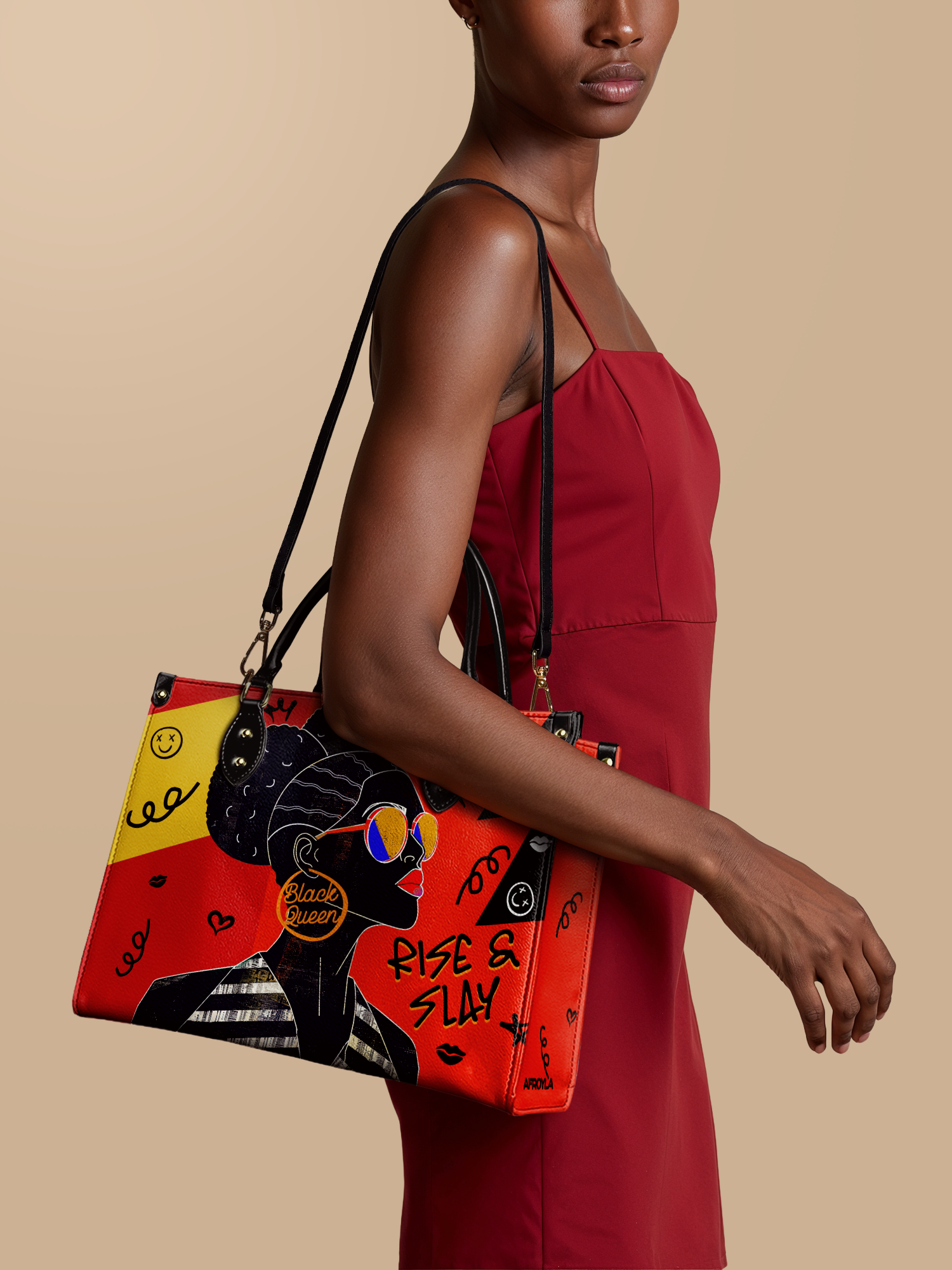 "Sanaa" Paprika Leather Handbag