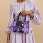 "Sanaa" Purple Crayon Small Leather Handbag