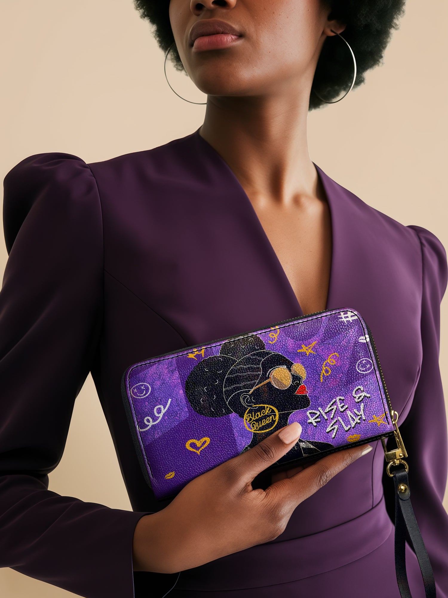 "Sanaa" Purple Crayon Wallet