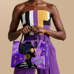 "Sanaa" Purple Crayon Leather Handbag