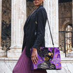 "Sanaa" Purple Crayon Leather Handbag