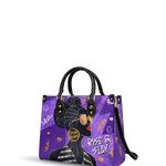 "Sanaa" Purple Crayon Leather Handbag