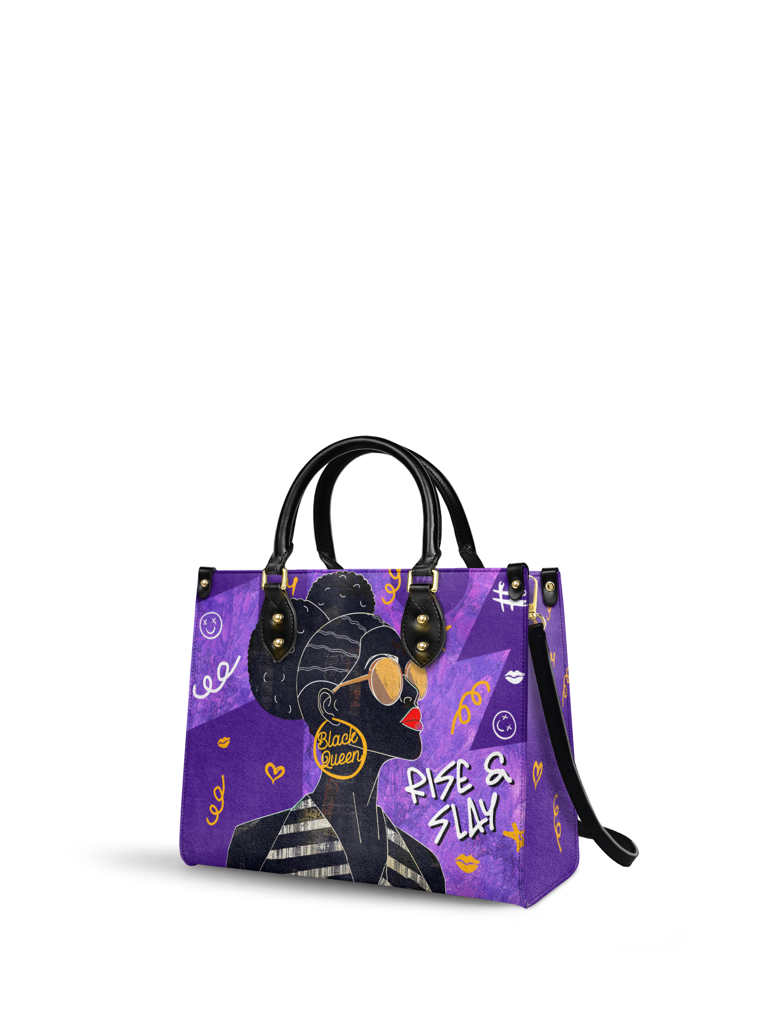"Sanaa" Purple Crayon Leather Handbag
