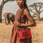 "Tajimom" Small Leather Handbag